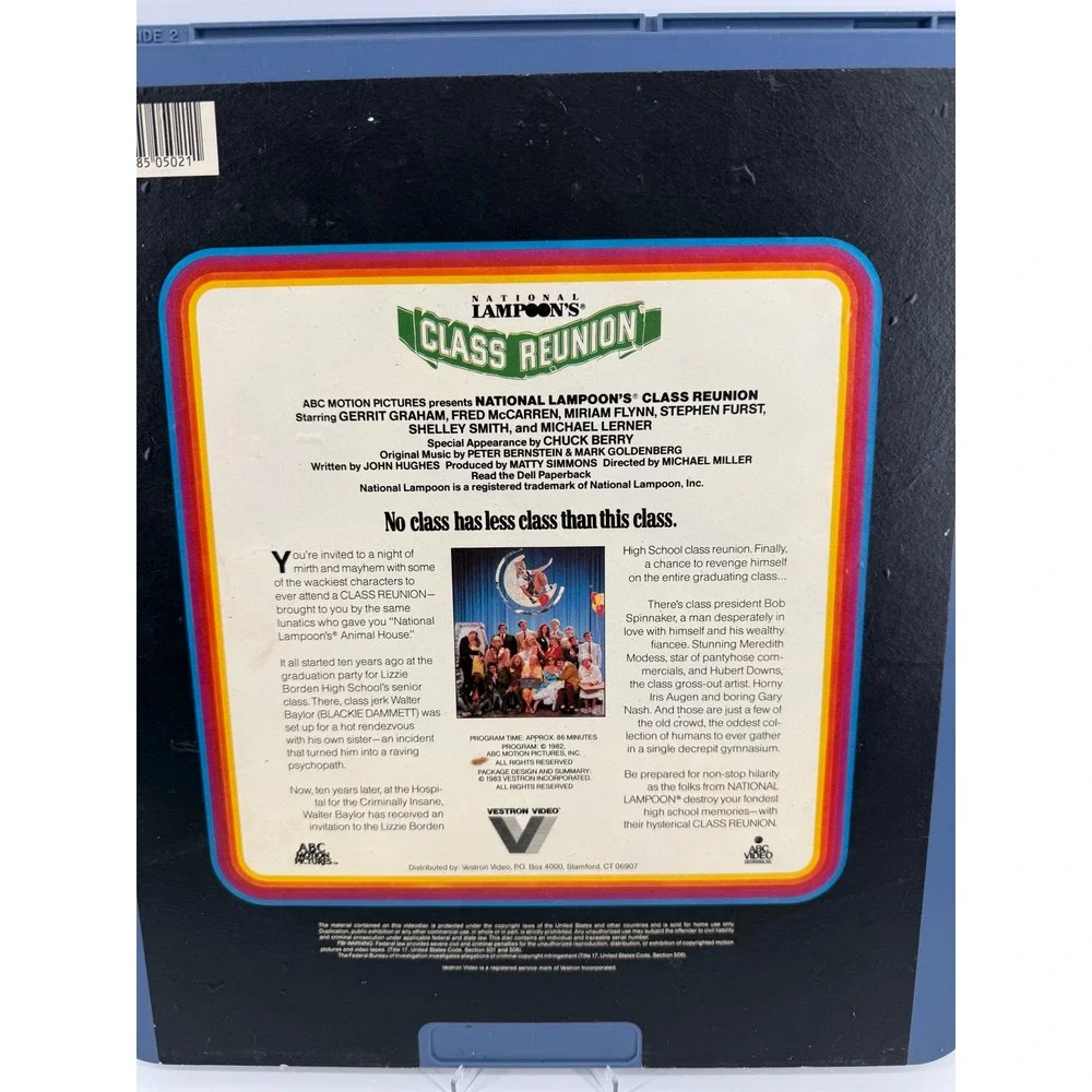 Vestron National Lampoon's Class Reunion CED Videodisc 1983 Stereo John‎ Hughes